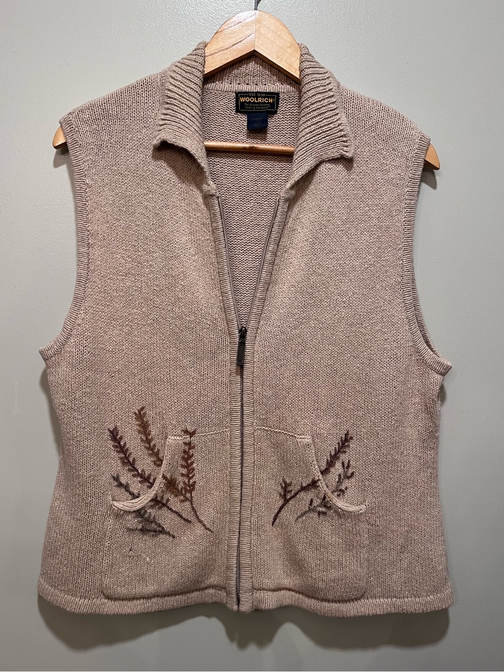 Woolrich Vintage Beige Knit Sweater Vest